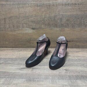 Bloch Chord T-Strap Black Leather Block Heel Mary Jane Shoes Women's Size 9.5